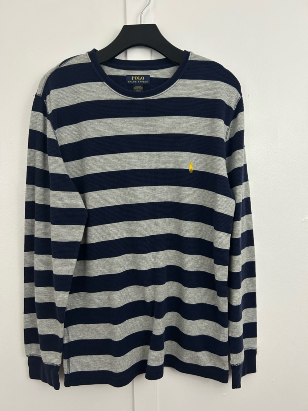 Polo Ralph Lauren mens sleepwear waffle striped long sleeve shirt size L